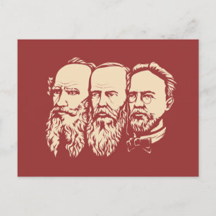 Russische Troïka: Tolstoy, Dostoevsky, Chekhov Briefkaart