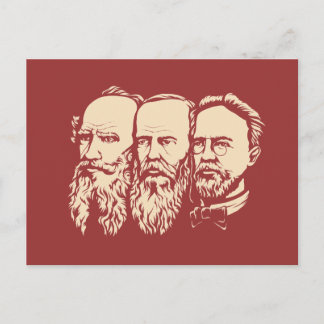 Russische Troïka: Tolstoy, Dostoevsky, Chekhov Briefkaart