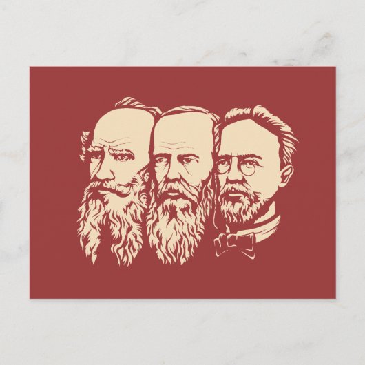 Russische Troïka: Tolstoy, Dostoevsky, Chekhov Briefkaart (Voorkant)
