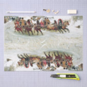 Russische trojka Horse Sleigh Snow Race Tissue Pap Tissuepapier (Craft)