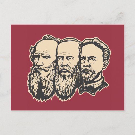 Russische trojka: Tolstoy, Dostoevsky, Chekhov Briefkaart (Voorkant)