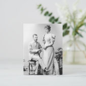 Russische tsaar en tsarina Alexandra in 1894 Briefkaart (Staand voorkant)