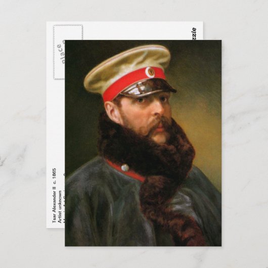 Russische tsar Alexander II Briefkaart (Voorkant / Achterkant)