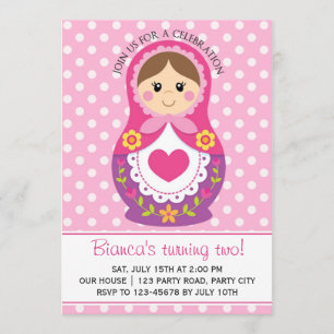 Russische uitnodiging voor dolle - Matryoshka Girl