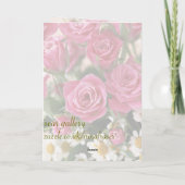 Russische verjaardag, rode rozen en kamille kaart (Achterkant)