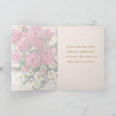 Russische verjaardag, rode rozen en kamille kaart (Binnen)