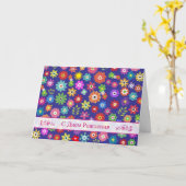 Russische verjaardagskaart met kleurrijke bloemen kaart (Gele Bloem)