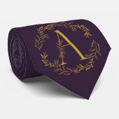 Russische Violet Monogrammed Groomsmen Stropdas (Opgerold)