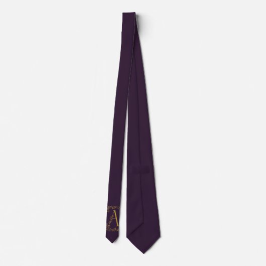 Russische Violet Monogrammed Groomsmen Stropdas (Achterkant)