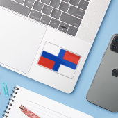 Russische vlag (1668-1693) sticker (Laptop met iPhone)
