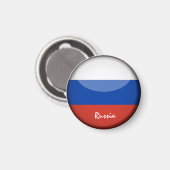 Russische vlag & Azië - reizen/sportfans Magneet (Voorkant / Achterkant)