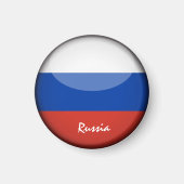 Russische vlag & Azië - reizen/sportfans Magneet (Voorkant)