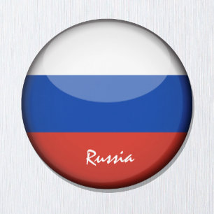 Russische vlag & Azië - reizen/sportfans Magneet