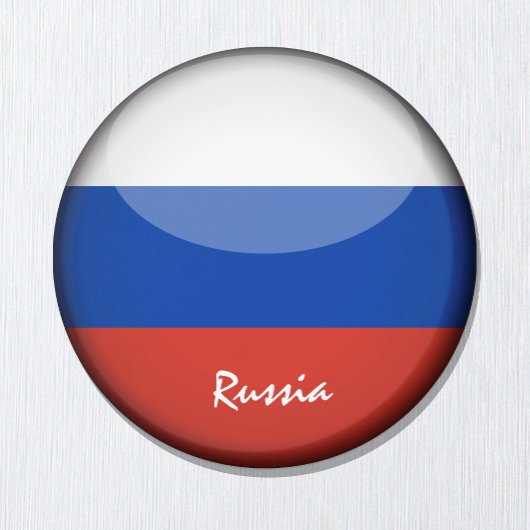 Russische vlag & Azië - reizen/sportfans Magneet