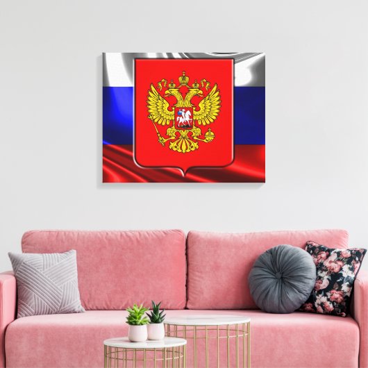 Russische vlag canvas afdruk (Insitu (Woonkamer))