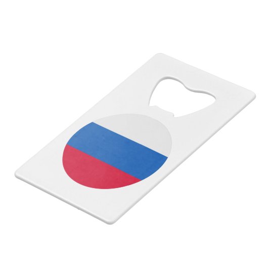 Russische vlag creditkaart flessenopener (Voorkant Gekanteld)