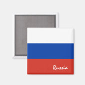 Russische vlag en Aziatische vakantie- en sportfan Magneet (Voorkant / Achterkant)