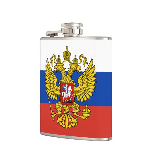 Russische vlag en Russische mode/sportfans Heupfles (Links)