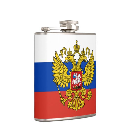 Russische vlag en Russische mode/sportfans Heupfles (Rechts)