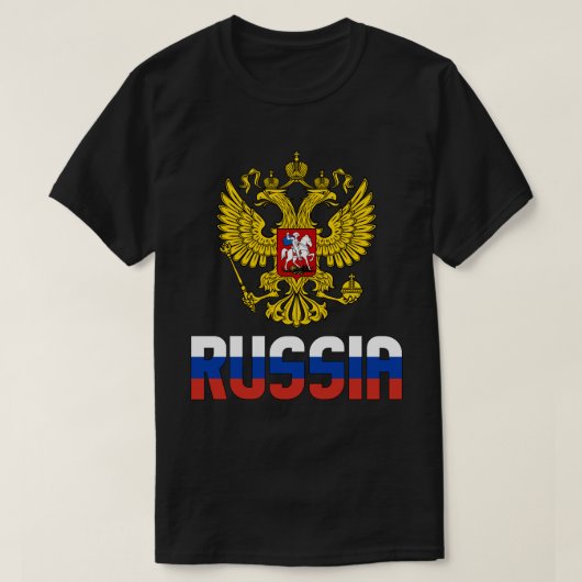 Russische vlag en wapenschild t-shirt (Design voorkant)