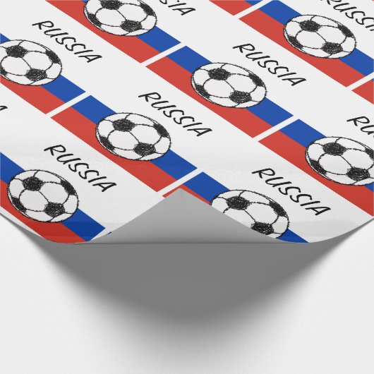 Russische vlag | Footballs schets Cadeaupapier (Hoek)
