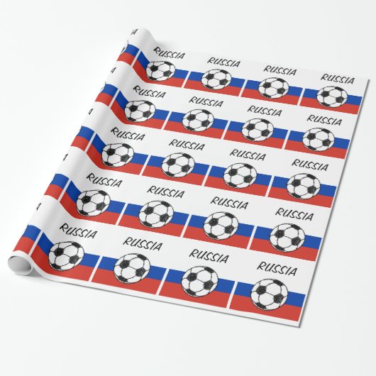 Russische vlag | Footballs schets Cadeaupapier (Uitgerold)