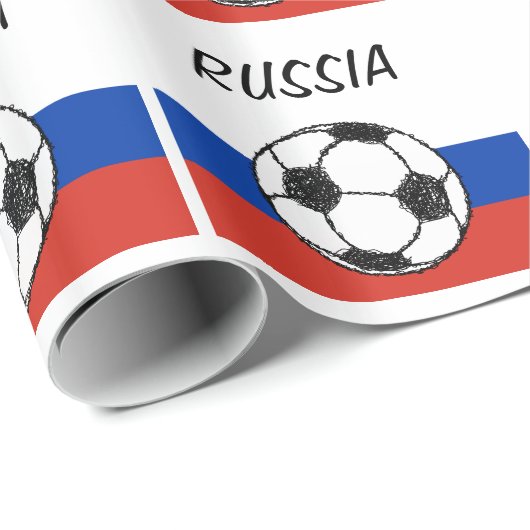 Russische vlag | Footballs schets Cadeaupapier (Rol Hoek)