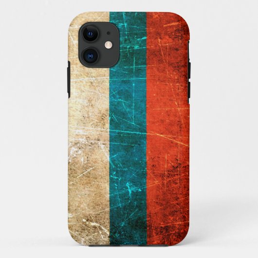  Russische vlag, gesmolten en versleten Case-Mate iPhone Case (Achterkant)