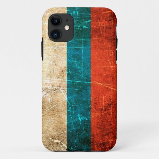 Russische vlag, gesmolten en versleten Case-Mate iPhone Case (Achterkant)