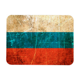 Russische vlag, gesmolten en versleten Magneet