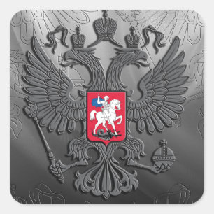 Russische vlag grijs vierkante sticker