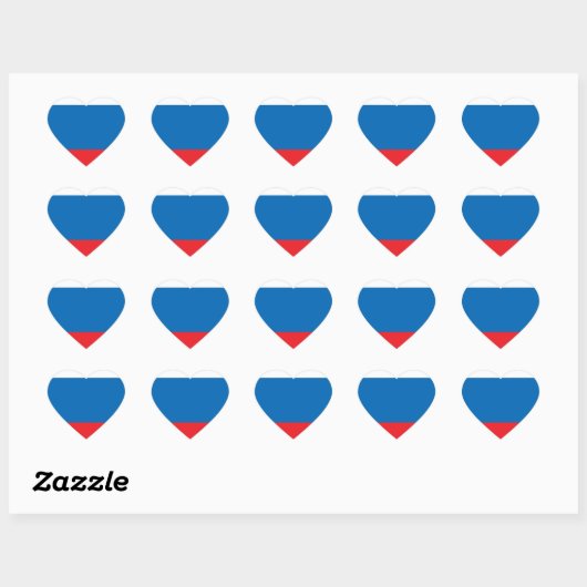 Russische vlag hart sticker (Vel)