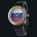 Russische vlag horloge<br><div class="desc">Een ideaal geschenk voor al diegenen die patriottisch zijn van hun land!</div>