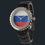 Russische vlag horloge<br><div class="desc">Een ideaal geschenk voor al diegenen die patriottisch zijn van hun land!</div>