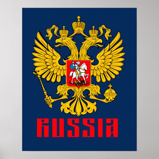 Russische Vlag Imperiale Adelaar Russisch Orthodox Poster (Voorkant)