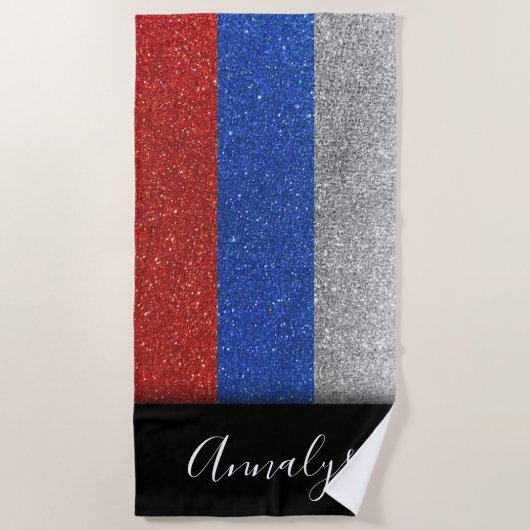 Russische vlag Moskou Glitter Summer Party Strandlaken (Voorkant)