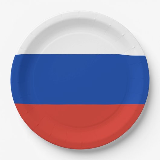 Russische vlag papieren bordje (Voorkant)