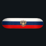 Russische vlag persoonlijk skateboard<br><div class="desc">Vlag en wapenschild van Rusland</div>