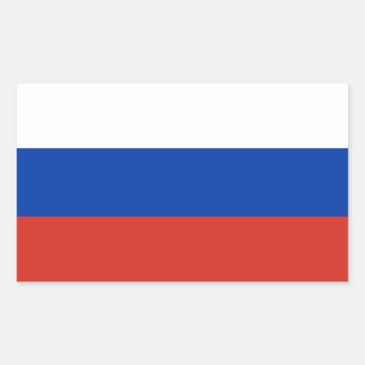 Russische vlag rechthoekige sticker (Voorkant)