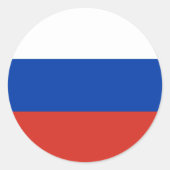 Russische vlag ronde sticker (Voorkant)