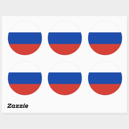 Russische vlag ronde sticker (Vel)