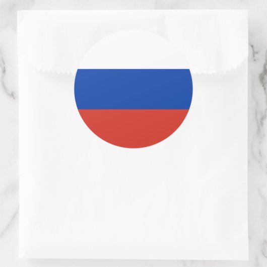 Russische vlag ronde sticker (Tas)