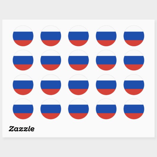 Russische vlag ronde sticker (Vel)
