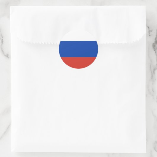 Russische vlag ronde sticker (Tas)