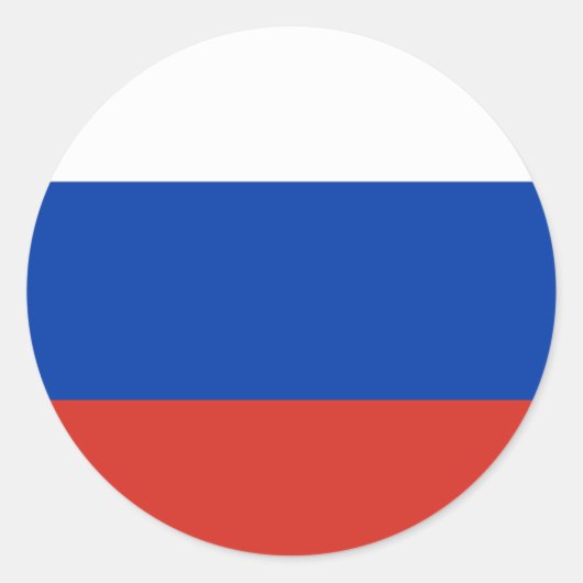 Russische vlag ronde sticker (Voorkant)