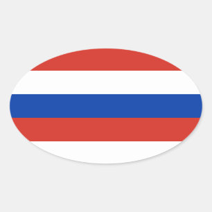 Russische vlag/rood wit blauw ovale sticker