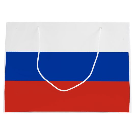 Russische vlag (Rusland) Middelgrote Gift Bag Groot Cadeauzakje (Voorkant)