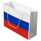 Russische vlag (Rusland) Middelgrote Gift Bag Groot Cadeauzakje (Voorkant Gekanteld)