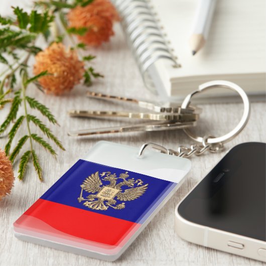 Russische vlag sleutelhanger (Voorkant Rechts)