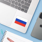 Russische vlag sticker (Laptop met iPhone)